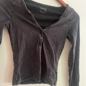 Women's Black Long Sleeve Top